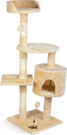 Kaķu skrāpis ar atpūtas vietu, 116 cm