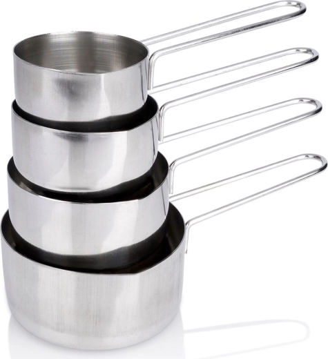 Stainless steel kitchen measuring cups, set of 4