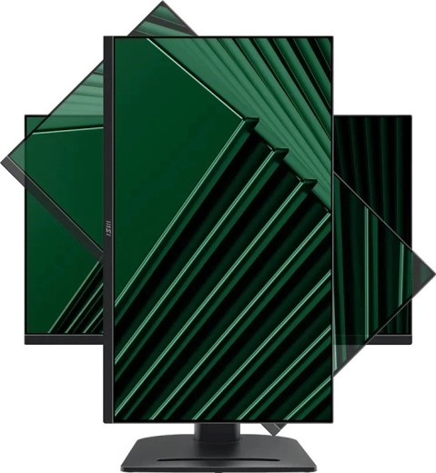 Ergonomic stand with height, tilt, swivel and pivot