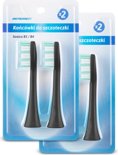 Rezerves uzgaļi soniskajai zobu birstei Berdsen B3, 4 gab.