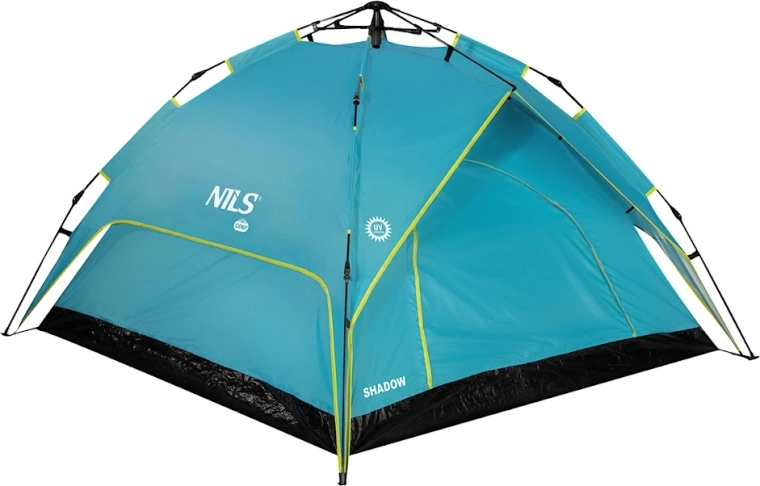 Automātiskā telts NILS Camp Shadow 2v1, zila (3 personām)