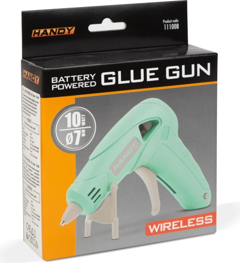 Cordless gluing with a built-in battery