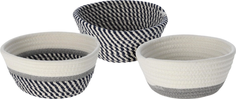 Round conical cotton basket 18 cm – mix of colors and patterns