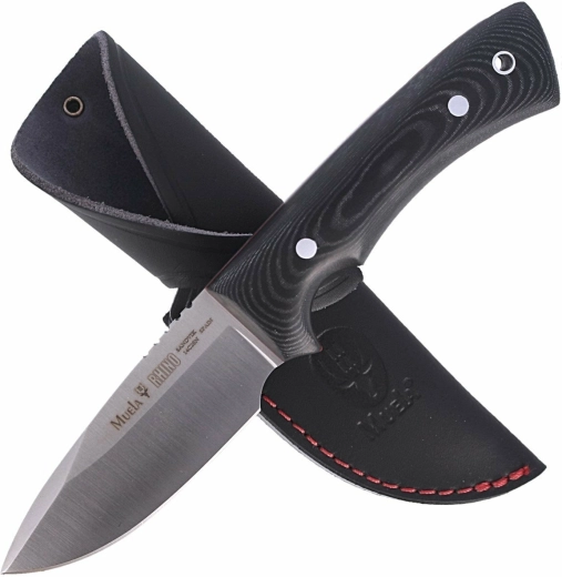 Muela Rhino 9M universāls nazis 9 cm, melns, Micarta, ādas maksts