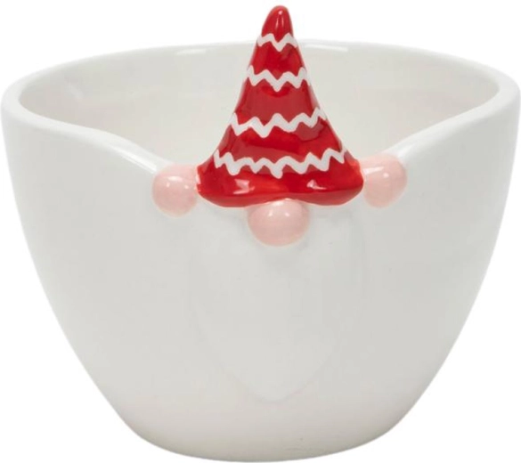 Bowl with Gnome 7 × 10 cm, White