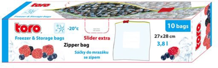 Pārtikas maisiņi saldēšanai TORO 3,8 l, 10 gab.