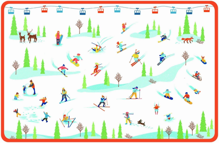 Plastic placemat Toro Skiers 28.5 × 43.5 cm