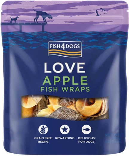 Fish4Dogs našķi suņiem zivju rullīši ar ābolu 90 g