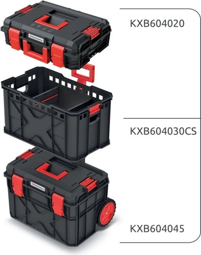 X BLOCK PRO tool case and organizer set, 546 × 380 × 970 mm, black