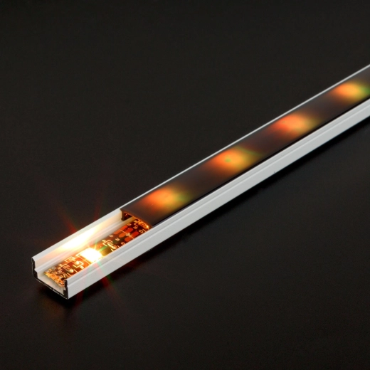 White aluminum U-profile for LED strip 1000 × 17 × 8 mm