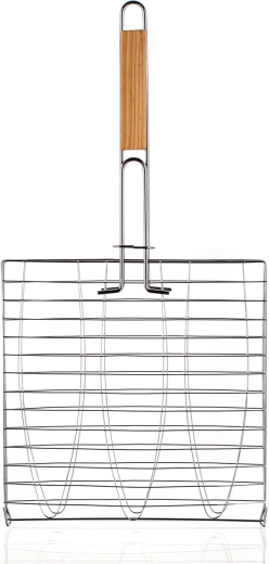 Grilēšanas grozs zivīm ar koka rokturi 54 × 27 × 27 cm