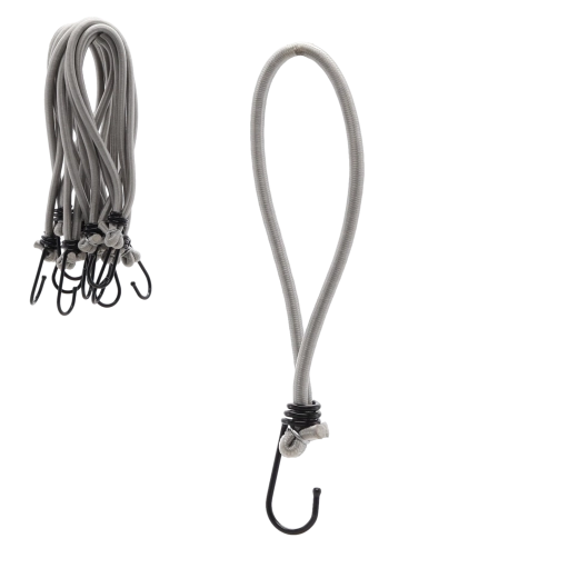 Set of elastic bungee cords with hooks 25 cm, diameter 6 mm (25 pcs)