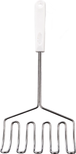 Perforēta pelmeņu karote no nerūsējošā tērauda ar plastmasas rokturi 33,5 × 16 cm