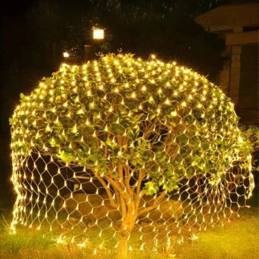 Christmas LED Light Net Warm White 2 × 2 m, 144 LEDs, 8 Modes
