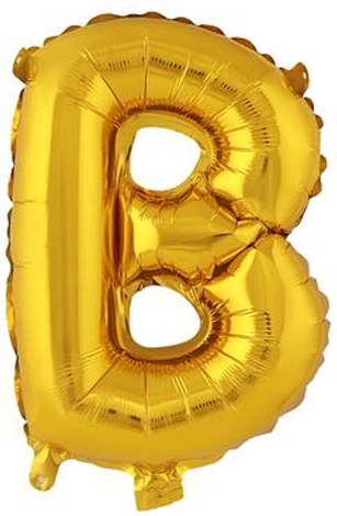 Foil Balloon Letter B 30 cm Gold