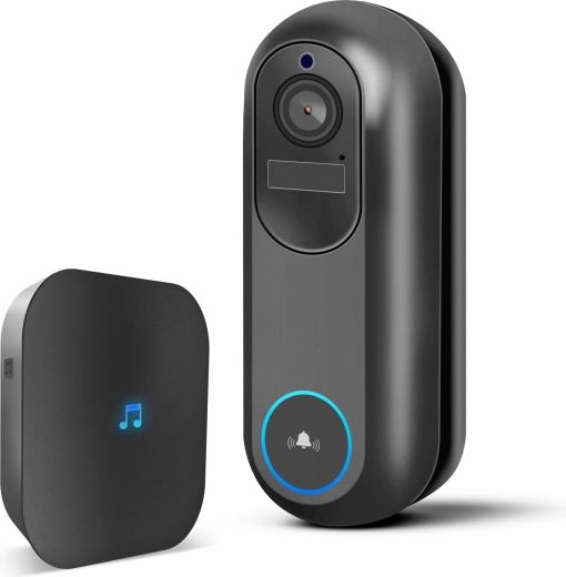 Viedais Wi‑Fi videodomofons ar akumulatoru un iekšējo zvanu