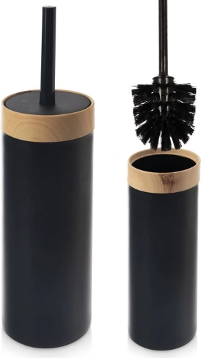 Toilet brush with stand black