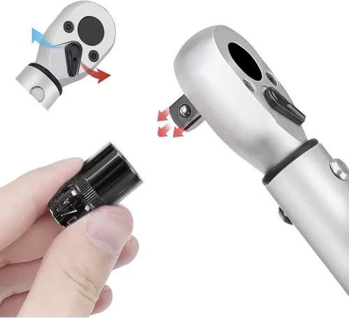 Sprūdrata galva un iestatījuma fiksators “LOCK/UNLOCK”