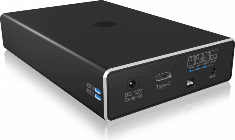 Ārējais RAID korpuss 2× 2,5" SATA SSD/HDD ar USB‑C 3.2 Gen 2