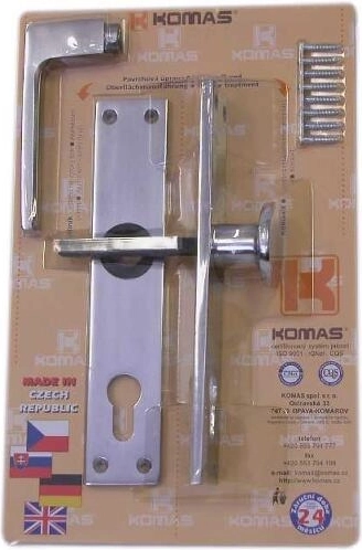 Door handle with knob for cylinder, aluminum