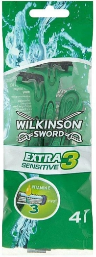Wilkinson Extra 3 Sensitive vienreizlietojamie skuvekļi (4 gab.)