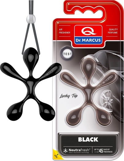 Dr. Marcus Lucky Top Black gaisa atsvaidzinātājs automašīnai