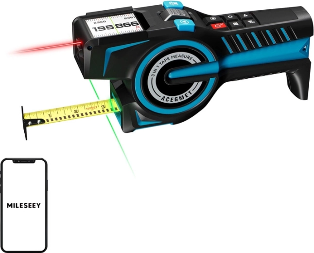 Lāzera tālmērs Mileseey DTX 10 ar mērlenti un Bluetooth (100 m)