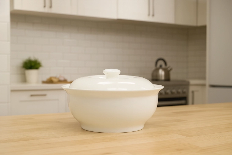 Porcelāna bļoda ar vāku 1,5 l