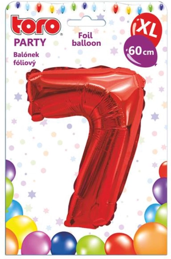 Folijas balons cipars 7, 60 cm, sarkans TORO