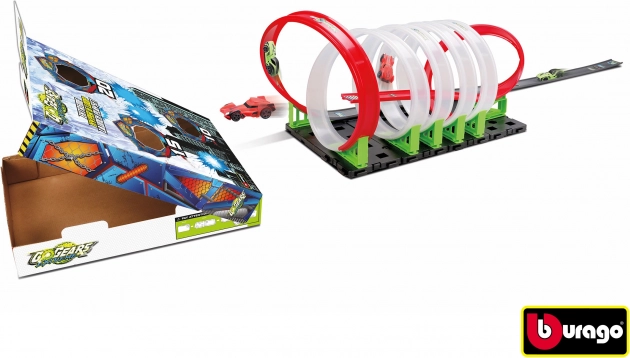 Autotrase Bburago GoGears Extreme ar 6 cilpām un rampu
