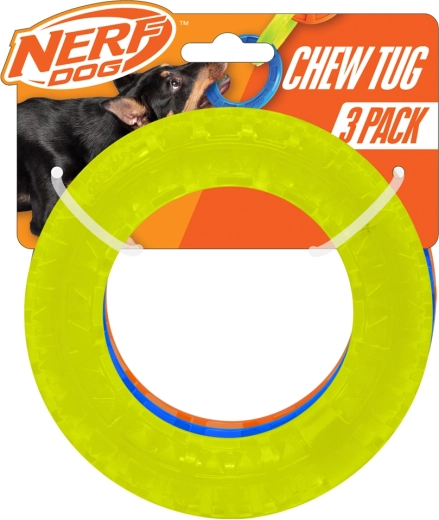 Nerf Dog caurspīdīgu aportēšanas riņķu komplekts ar izciļņiem 12,5 cm (3 gab.)