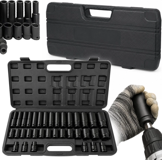 RENEW FORCE Impact Socket Set 1/2" 8–32 mm, 35 pieces