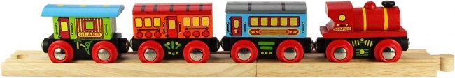 Bigjigs Rail pasažieru vilciens ar 2 sliedēm