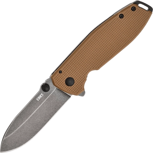 CRKT Squid XM brūns kabatas nazis 7,5 cm, Black Stonewash, G10