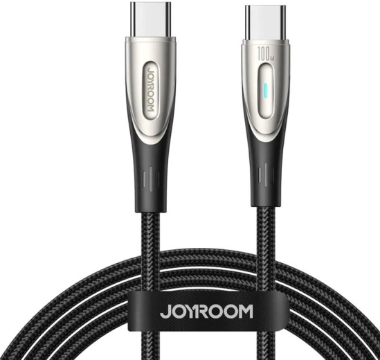 Joyroom Star-Light kabelis USB‑C uz USB‑C 100 W 1,2 m melns