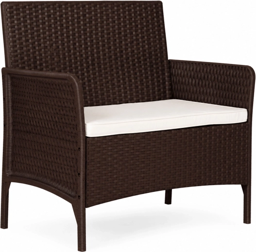 Multigarden divvietīga dārza sofa ar spilvenu rotangam līdzīgā izskatā, brūna