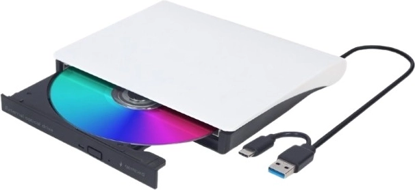 External USB DVD Drive black-and-white