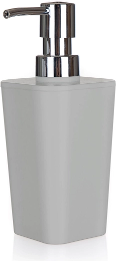 Ziepju dozators no izturīgas plastmasas, pelēks 7,3 × 7,3 × 17 cm