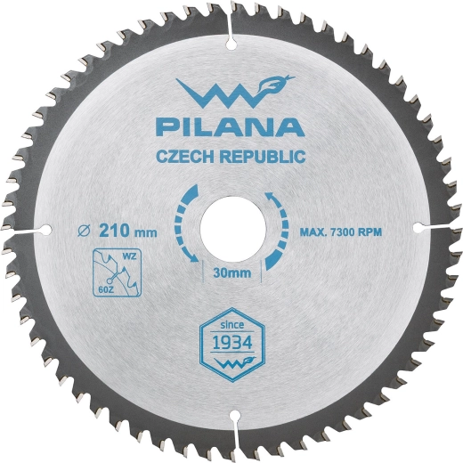 Zāģa asmens PILANA 210 mm, 60 zobi, WZ kokam