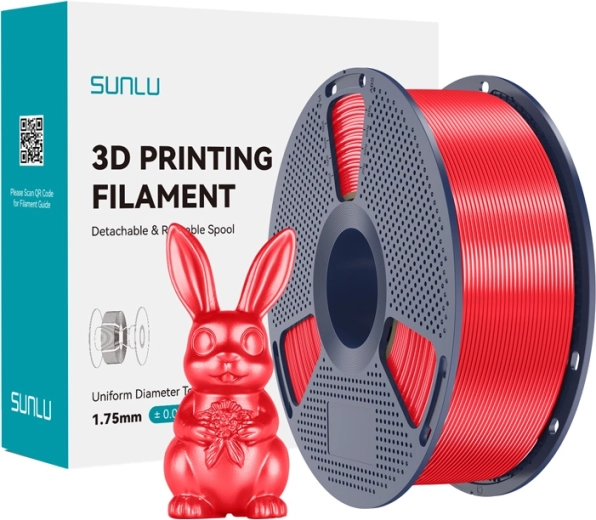 Sunlu PLA+ Silk filaments 3D drukai, sarkans