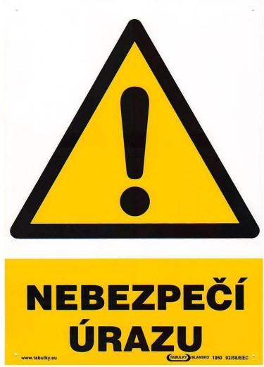 Drošības zīme Traumu bīstamība A4 plastmasa
