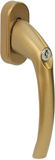 Lockable aluminum window and door handle F4 bronze