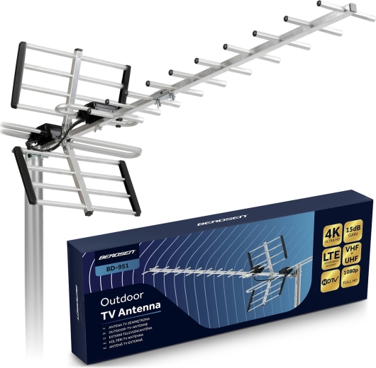 Āra virziena TV antena 4K ar LTE filtru BERDSEN BD-951