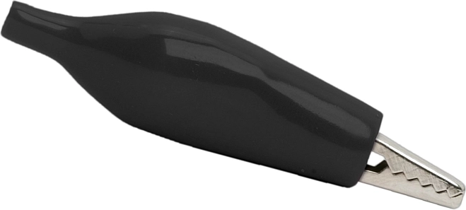 Large crocodile clip with black PVC insulation