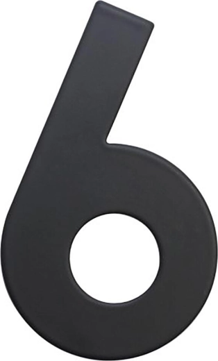 Mājas numurs 6, 75 mm, nerūsējošais tērauds, matēti melns