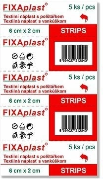 Fixaplast Strip tekstila plāksteris 6 × 2 cm, 5 gab.