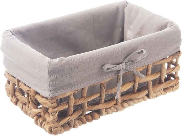 Dabīgs uzglabāšanas groziņš ar auduma ieliktni 26,5 × 17 × 12,5 cm