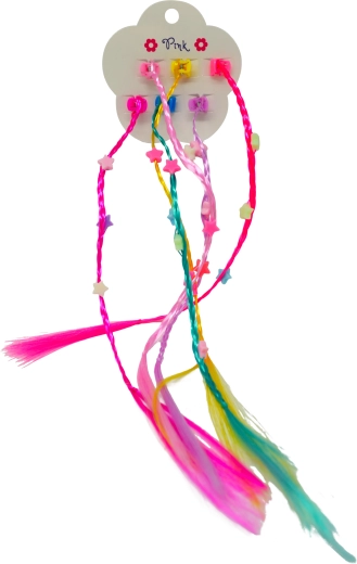 Colorful hair clips with rainbow charm, set of 6