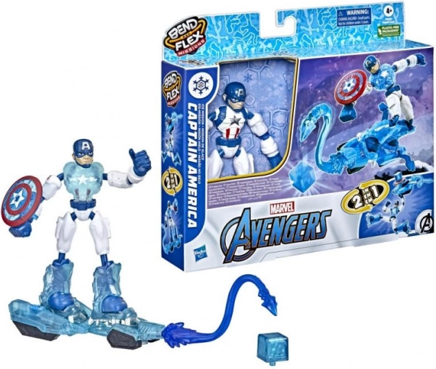 Avengers Bend and Flex darbības figūriņas ar transformējamu transportlīdzekli 15 cm