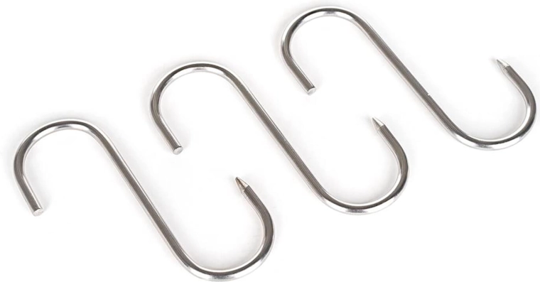 Stainless steel smoking hook AKCENT 14 × 8.9 cm, diameter 5.5 mm (3 pcs)